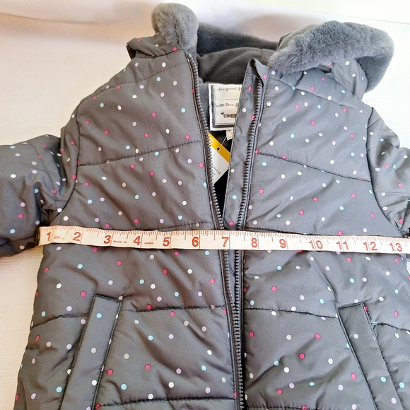 NWT Gymboree Brand"Dots, and a Bow"Fully lined coat girls 5T. FREE HAT & GLOVES. - Picture 3 of 13